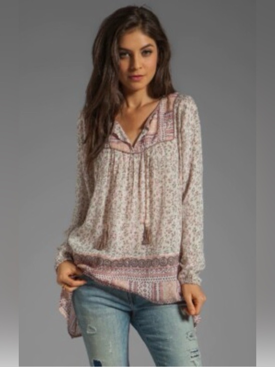 Free People Tops - Free People - Dream Lover Ditsy Floral Lace Long Sleeve Blouse Size Small
